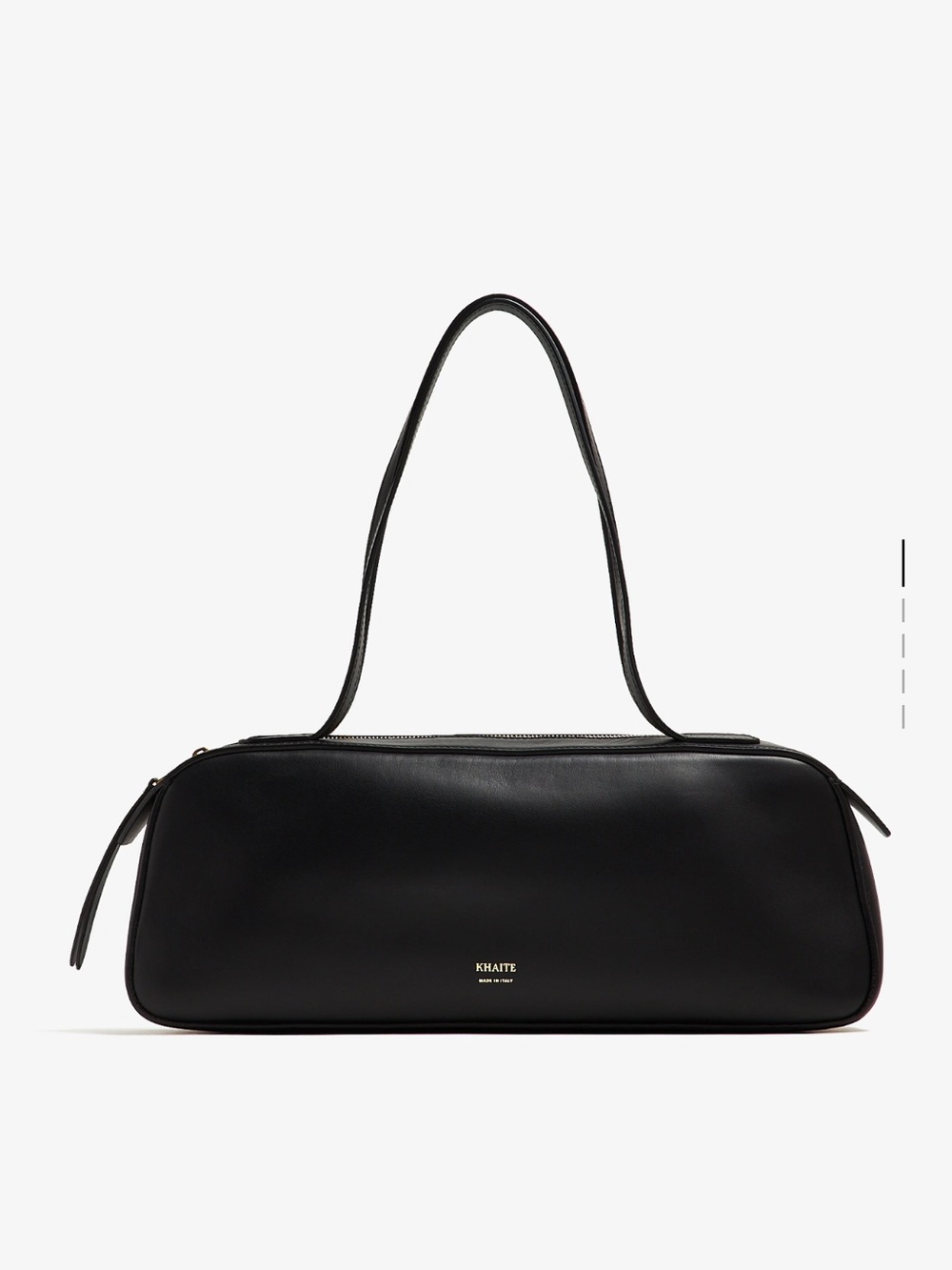KHAITE Black Leather Shoulder Satchel